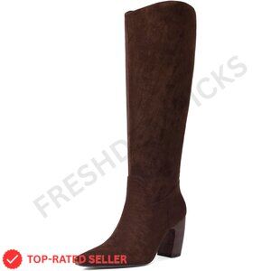 Brand New Oiamenne Boots 7.5 Brown Chunky Heel